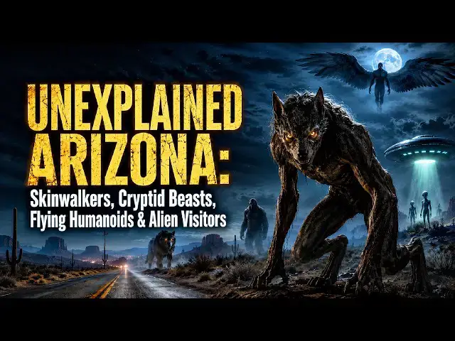 Video thumbnail for UNEXPLAINED ARIZONA: Skinwalkers, Cryptid Beasts, Flying Humanoids & Alien Visitors
