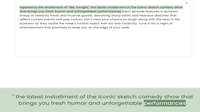 Video thumbnail for that brings you fresh humor and unforgettable performances. Each episode features a dynamic lineup of celebrity hosts and musical guests, delivering sharp satire and hilarious sketches that reflect current events and pop culture. Don't mi