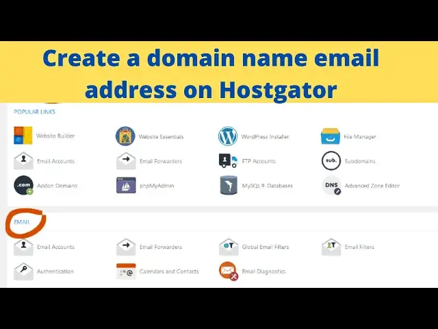 Video thumbnail for How to create a domain name email address on Hostgator tutorial