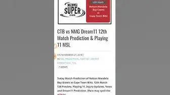 Video thumbnail for CTB VS NMG Dream11 Fantasy Cricket Prediction 12th Match (Today Match Prediction)